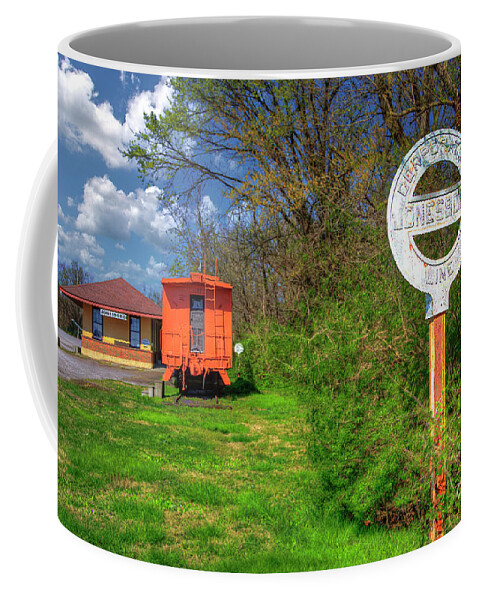 Travel Coffee Mug featuring the photograph Gulf, Mobile and Ohio Depot Jonesboro Illinois by Larry Braun