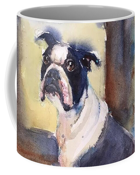 Dog Coffee Mug featuring the painting Gus by Judith Levins
