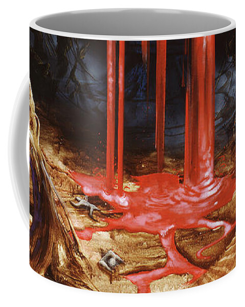 Heavy Metal Coffee Mug featuring the painting Gutted - Bleed For Us To Live by Sv Bell