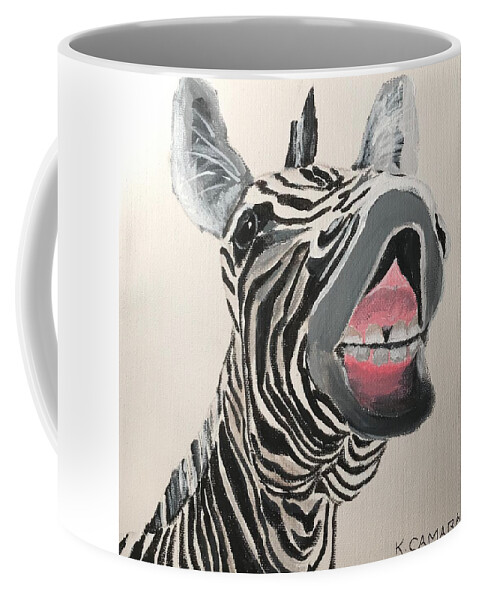 Pets Coffee Mug featuring the painting Ha Ha Zebra by Kathie Camara