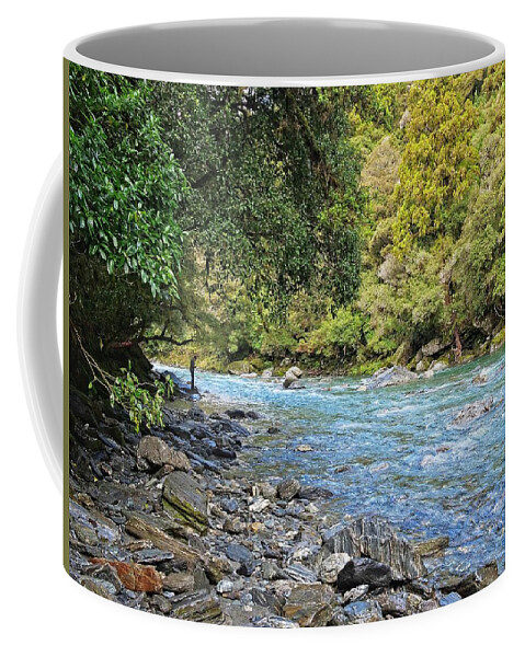 New Zealand Coffee Mug featuring the photograph Haast River, South Island, New Zealand by Steven Ralser