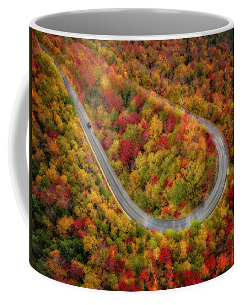White Mountains Coffee Mug featuring the photograph Hairpin Road Fall Foliage NH by Susan Candelario