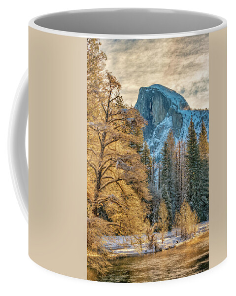 Half Dome Coffee Mug featuring the photograph Half Dome on Frosty Winter Morning by Kenneth Everett