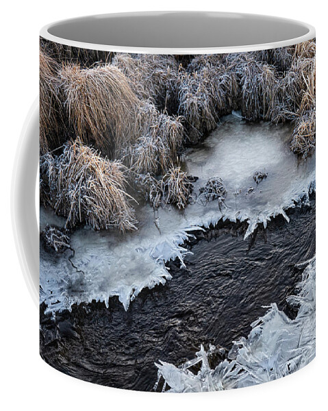 Ice Coffee Mug featuring the photograph Half Frozen Creek by Karen Rispin
