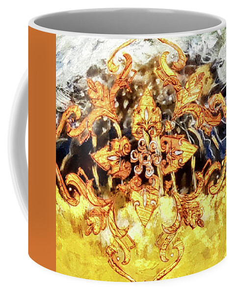 Abstract Coffee Mug featuring the painting Hallowed Ground by Karen Lillard