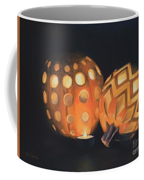 Halloween Coffee Mug featuring the painting Halloween glow by K M Pawelec
