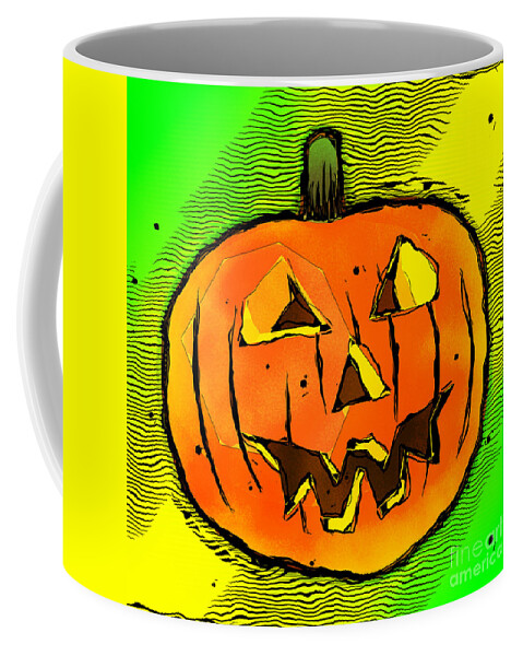 Halloween Coffee Mug featuring the digital art Halloween Pumpkin by Phil Perkins