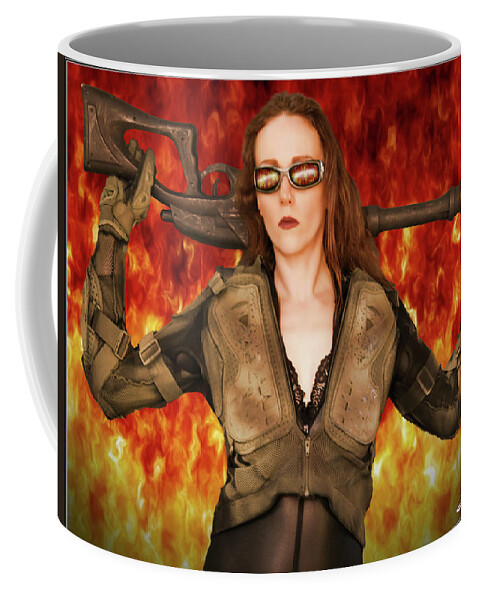 Halo Coffee Mug featuring the photograph Halo Fire and Fury by Jon Volden