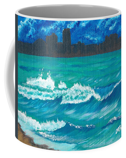Wave Coffee Mug featuring the painting Hamilton Beach 2 by David Bigelow