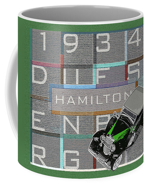 Hamilton Collection Coffee Mug featuring the digital art Hamilton Collection / 1934 Duesenberg by David Squibb