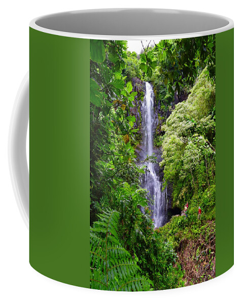 Aloha Coffee Mug featuring the photograph Paihi Falls,Hana,Maui by Bnte Creations