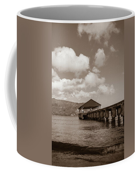 Hawaii Coffee Mug featuring the photograph Hanalei Pier by David Whitaker Visuals