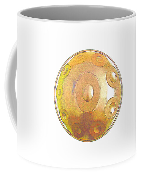 Handpan Coffee Mug featuring the digital art Handpan gold by Alexa Szlavics