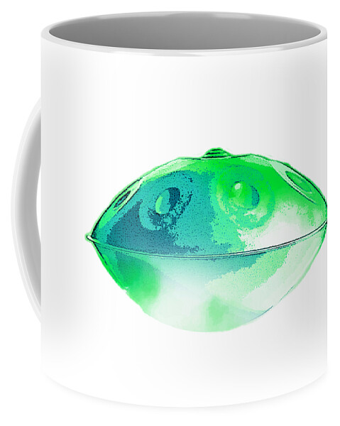 Handpan Coffee Mug featuring the digital art Handpan green by Alexa Szlavics