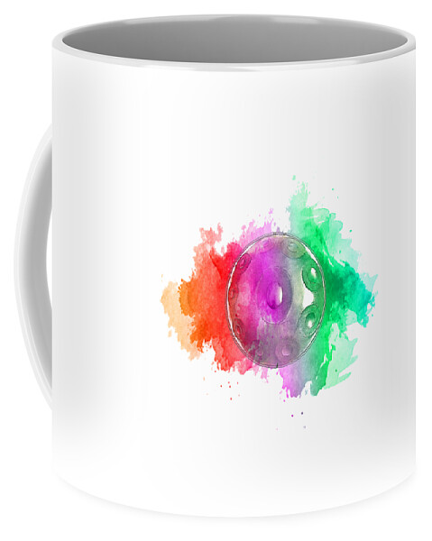 Handpan Coffee Mug featuring the digital art Handpan on splash by Alexa Szlavics