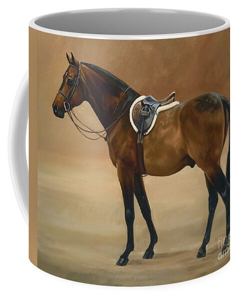 Hunter Coffee Mug featuring the painting Handsome Hunter by Janet Crawford