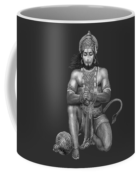 Hanuman Painting Coffee Mug featuring the painting Hanuman by Vishnu Das