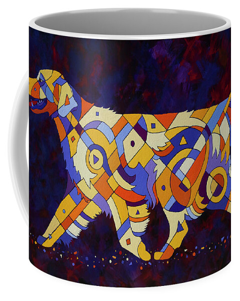 Golden Retriever Art Coffee Mug featuring the painting Happiness is Golden by Barbara Rush