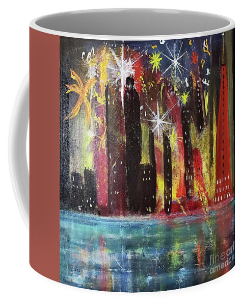 Abstract Coffee Mug featuring the painting Happy Day by Sharon Williams Eng