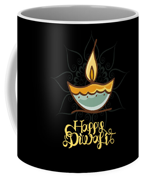 Cool Coffee Mug featuring the digital art Happy Diwali T Shirt by Flippin Sweet Gear
