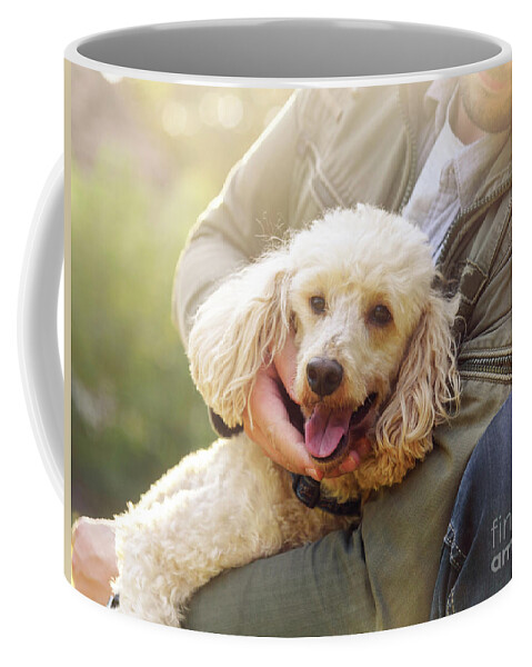 Dog Coffee Mug featuring the photograph Happy dog and his owner by Jelena Jovanovic