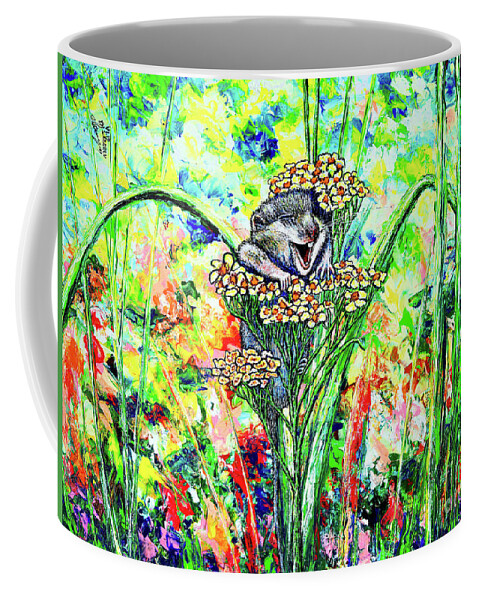 Happy Coffee Mug featuring the painting Happy Hamster by Viktor Lazarev