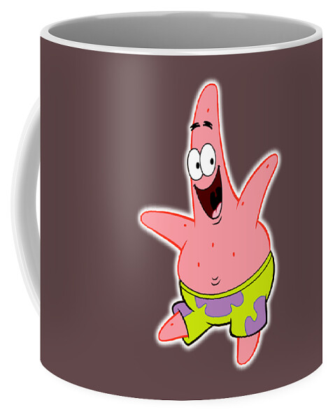Spongebob Coffee Mug featuring the digital art Happy Patrick by Danny Joe