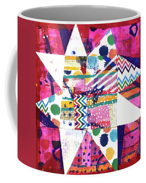 Happy Coffee Mug featuring the painting Happy Star by Cyndie Katz