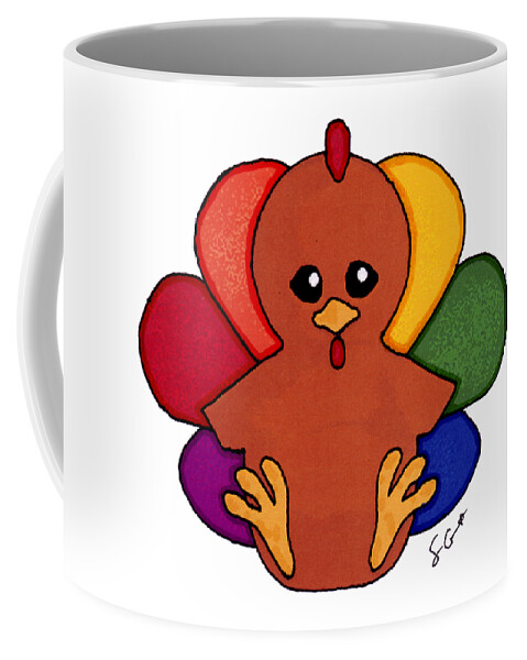 Happy Coffee Mug featuring the digital art Happy Turkey Day by Samantha Geernaert