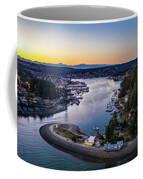 Drone Coffee Mug featuring the photograph Harbor Entrance by Clinton Ward