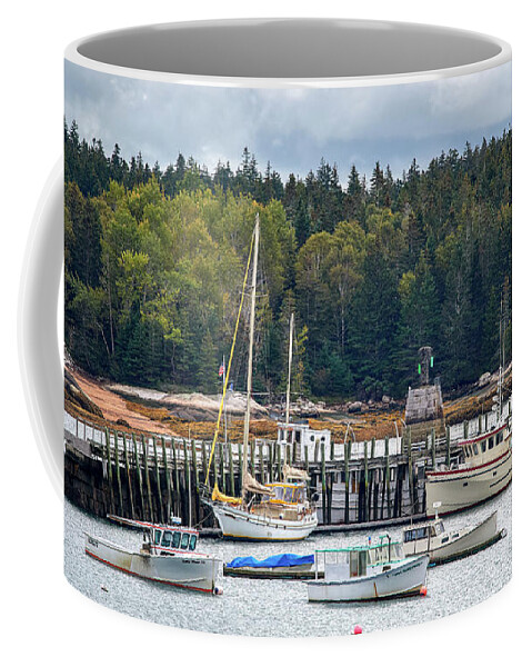 Boat Coffee Mug featuring the photograph Harbor In Maine by Paul Freidlund