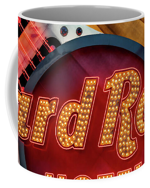 Las Vegas Strip Coffee Mug featuring the photograph Hard Rock Casino Guitar Front Macro 2 to 1 Ratio by Aloha Art