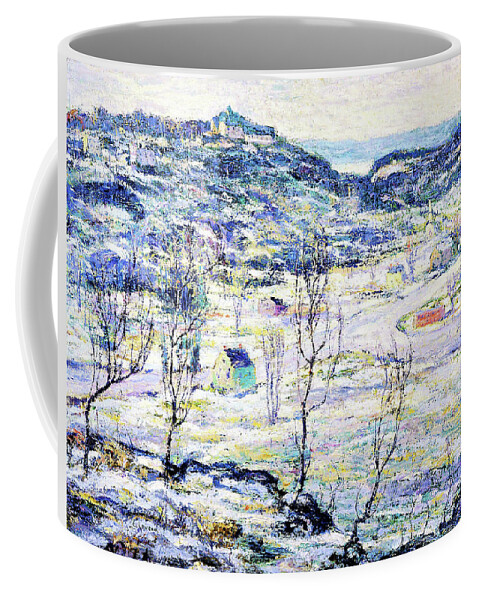 Harlem Valley Coffee Mug featuring the painting Harlem Valley, Winter - Digital Remastered Edition by Ernest Lawson
