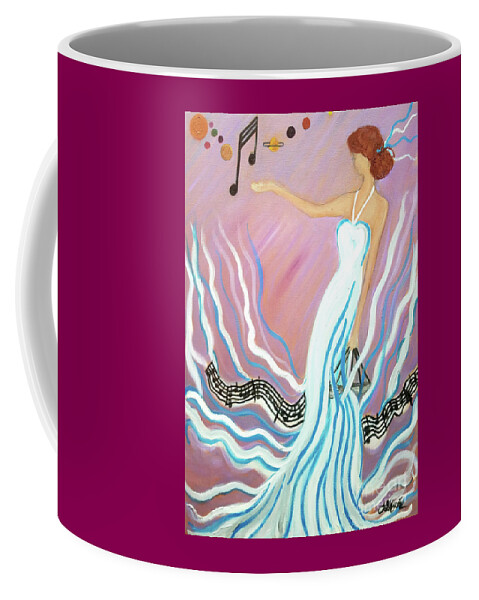 Music Coffee Mug featuring the painting Harmonic Law by Artist Linda Marie