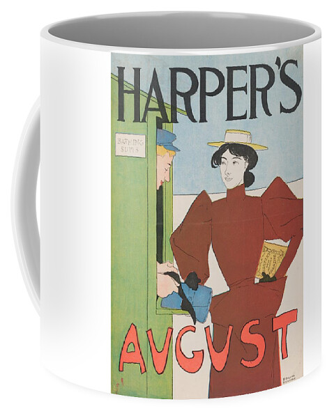 Americana Coffee Mug featuring the digital art Harper's August 1894 by Kim Kent