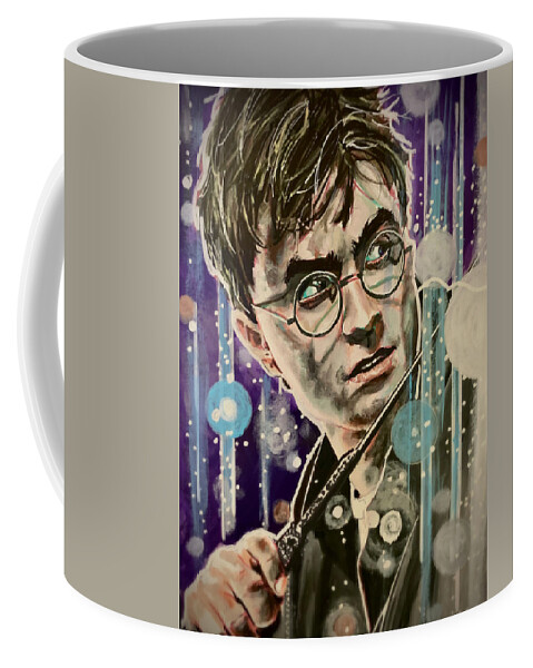 Harry Potter Coffee Mug featuring the painting Harry Potter by Joel Tesch