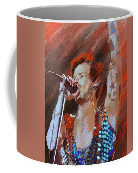Harry Styles Coffee Mug featuring the painting Harry Styles by Larry Whitler