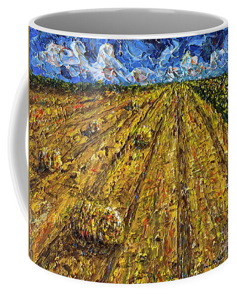 Harvest Coffee Mug featuring the painting Harvest Memories by Linda Donlin