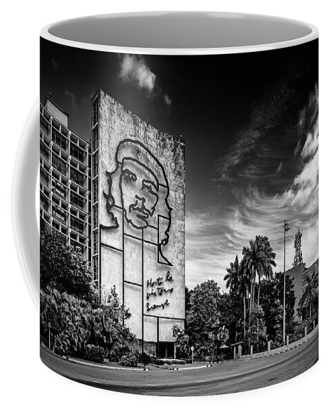 Black & White Coffee Mug featuring the photograph Hasta La Victoria Siempre by Mike Schaffner