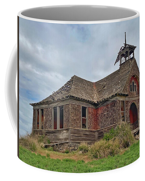 School Coffee Mug featuring the photograph Haunted Govan Schoolhouse 1906 by Jerry Abbott
