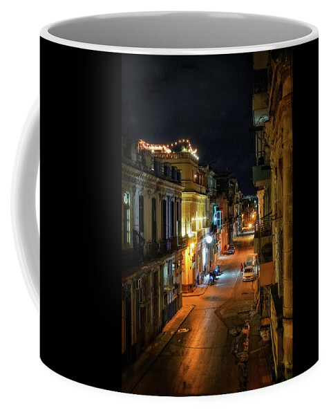 Havana Coffee Mug featuring the photograph Havana at Night by Kathryn McBride