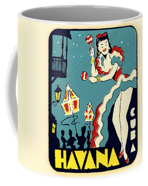 Cuba Coffee Mug featuring the drawing Havana Cuba Decal by Unknown