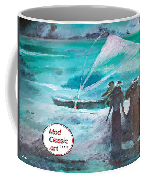 Hawaii Coffee Mug featuring the painting Hawaiian Wind ModClassic Art by Enrico Garff