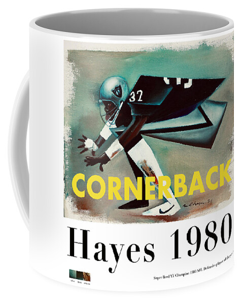 Lester Hayes Coffee Mug featuring the mixed media Hayes 1980 by Martel Chapman