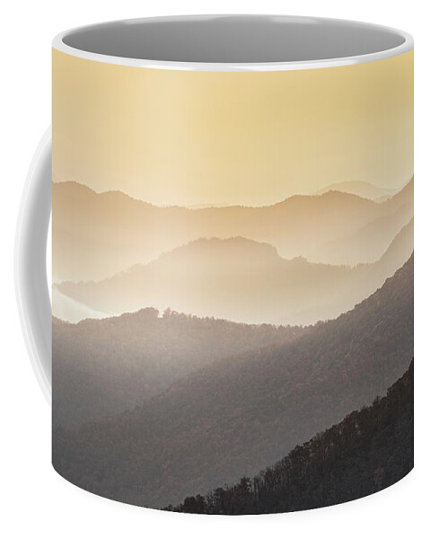 Maggie Valley Coffee Mug featuring the photograph Hazy Sunrise In The Mountains by Jordan Hill