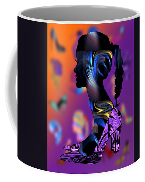 Abstract Coffee Mug featuring the digital art Head Over Heels - No.3 by Ronald Mills