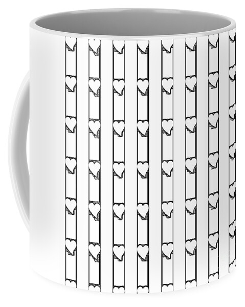 Black Coffee Mug featuring the digital art Heart Throb by Designs By L