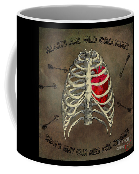 Digital Collage Coffee Mug featuring the digital art Hearts Are Wild by Janice Leagra