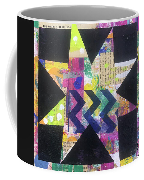 Star Coffee Mug featuring the painting Heart's Rebellion by Cyndie Katz
