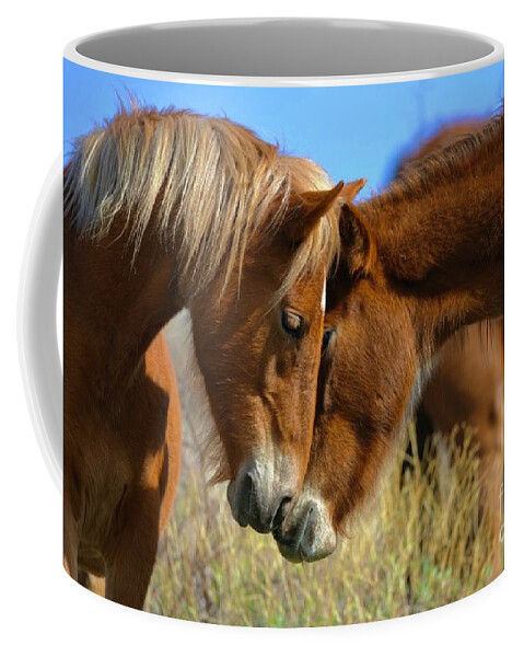 Salt River Wild Horses Coffee Mug featuring the digital art Heartwarming by Tammy Keyes